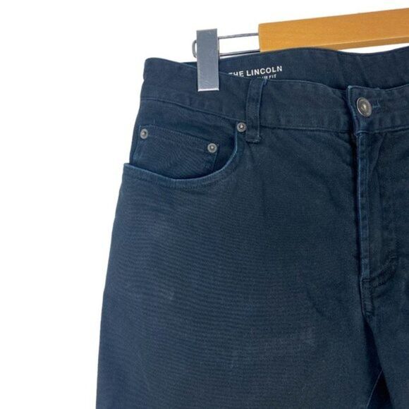 Frank & Oak Men's Black Lincoln Modern Slim Fit Twill Trousers US 32 X 34 - Picture 3 of 8